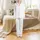 Bride & Bridesmaids Romantic Muslin Pajama Set: Delicate Tone-on-Tone Abstract Pattern Satin Pajamas Set - 2