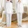 Bride & Bridesmaids Romantic Muslin Pajama Set: Delicate Tone-on-Tone Abstract Pattern Satin Pajamas Set - 1