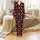 Family Matching Holiday Pajamas: Black & Red Vector Christmas Tree, Snowflake, Reindeer Pattern Satin Pajamas Set - 2