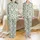 Women's Button-Up Long Sleeve Christmas Sleep Set: Whimsical Santa Gingerbread Tree Print Satin Pajamas Set - 1