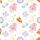 Kids' & Teens' Whimsical Watercolor Pizza Sleepover Pattern Pajamas Satin Pajamas Set - 4