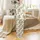 Christian Christmas Loungewear: Watercolor Nativity Scene, Baby Jesus & Golden Cross Sleep Set Satin Pajamas Set - 3