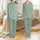 Bridesmaid Bridal Satin Sleep Set: Sage Botanical Love Script Pattern - Personalized Loungewear Satin Pajamas Set - 1