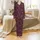 Women's Personalized Bridesmaid & Bridal Party: Elegant "Cheers" Champagne Flute Maroon Satin Pajama Set Satin Pajamas Set - 2