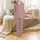 Bridesmaid Dusty Rose Satin Shorts Pajamas: Personalized Name & Role, 'Love Joy' Script Wreath Design Satin Pajamas Set - 2