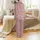 Bridesmaid Dusty Rose Satin Shorts Pajamas: Personalized Name & Role, 'Love Joy' Script Wreath Design Satin Pajamas Set - 3