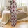 Personalized Sleepwear: Illustrative Hot Pink Feather & Charcoal Stitch-Texture Custom Pajamas Satin Pajamas Set - 3