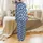 Kids' Personalized Photo Sleep Pants: Golden Retriever Puppy Paw Print Royal Blue Polyester Satin Pajamas Set - 3