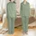 Matching Personalized Bridesmaid Sage Green Satin Pajama Set: Golden Botanical Script Sleepwear Satin Pajamas Set - 1