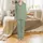 Matching Personalized Bridesmaid Sage Green Satin Pajama Set: Golden Botanical Script Sleepwear Satin Pajamas Set - 2