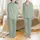 Nature Lover's Sage Eucalyptus Jasmine: Delicate Botanical Leaf Pattern - All Over Print Satin Pajamas Set - 1