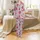 Girls' Hot Pink Pizza Popcorn Pajamas: Illustrated Slumber Sleep Mask Pattern Satin Pajamas Set - 2