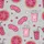 Girls' Hot Pink Pizza Popcorn Pajamas: Illustrated Slumber Sleep Mask Pattern Satin Pajamas Set - 4