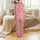 Family Christmas Pajamas: Hand-Drawn Teddy Bear Heart Checkerboard Pattern - Red Pink Long Sleepwear Set Satin Pajamas Set - 3