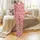 Family Christmas Pajamas: Hand-Drawn Teddy Bear Heart Checkerboard Pattern - Red Pink Long Sleepwear Set Satin Pajamas Set - 2