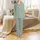Elegant Women's Pajamas: Serene Dusty Sage Botanical Leaf Print Sleepwear Set Satin Pajamas Set - 2