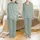 Elegant Women's Pajamas: Serene Dusty Sage Botanical Leaf Print Sleepwear Set Satin Pajamas Set - 1