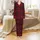 Matching Family Deep Crimson Indigo Plaid Cotton Flannel Sleepwear Satin Pajamas Set - 2