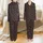 Personalized Bridesmaid Satin Sleep Set: Chocolate Brown Botanical Script & Off-White Pattern Satin Pajamas Set - 1