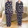 Dog Lovers' Playful Shiba Inu Navy Blue Orange Brown Vector Leaf Pattern Satin Pajamas Set Satin Pajamas Set - 1