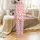 Family's First Christmas Personalised Sleep Set: Red & White Fair Isle Reindeer & Snowflake Cotton Loungewear Satin Pajamas Set - 3