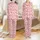 Family's First Christmas Personalised Sleep Set: Red & White Fair Isle Reindeer & Snowflake Cotton Loungewear Satin Pajamas Set - 1