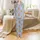 Cozy Dog Lover's Sleep Set: Periwinkle Teddy Dog & Paw Print Pajamas Satin Pajamas Set - 2