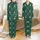Family Personalized Custom Name 2025 Deep Forest Green Snowflake Pine Ruby Gold Christmas Pajamas Satin Pajamas Set - 1