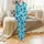 Family Matching Summer Deep Navy Turquoise Geometric Sea Turtle Cotton Pajamas Satin Pajamas Set - 2