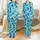 Family Matching Summer Deep Navy Turquoise Geometric Sea Turtle Cotton Pajamas Satin Pajamas Set - 1