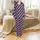 Custom Pet Silk Pajamas: Paw Print P Monogram - Navy Pink Stripe Satin Pajamas Set - 2