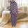 Custom Pet Silk Pajamas: Paw Print P Monogram - Navy Pink Stripe Satin Pajamas Set - 3