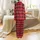 Adult Long Johns Pattern: Classic Red Black Tartan Plaid Union Suit Design with Back Flap Satin Pajamas Set - 3