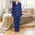 Women's Whimsical Cerulean & Sapphire Jellyfish Ocean Print Satin Loungewear Shorts Set Satin Pajamas Set - 2
