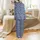 Unisex Adult Custom Pet Face Pajama Set: Golden Retriever Tabby Cat Royal Blue Print Satin Pajamas Set - 3