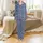 Unisex Adult Custom Pet Face Pajama Set: Golden Retriever Tabby Cat Royal Blue Print Satin Pajamas Set - 2