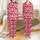 Great Dane Lovers' Whimsical White Line Art Playful Sleepy Great Danes & Bones Cherry Red Pattern Satin Pajamas Set - 1