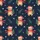 Holiday Enthusiasts' Whimsical Watercolor Christmas Bears Festive Red Santa Hats Navy Green Snowflake Pattern Satin Pajamas Set - 4