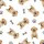 Dog Lovers' Whimsical Golden Retriever Puppies Warm Fur Grey Bones White Scattered Pattern Satin Pajamas Set - 4