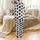 Modern Abstract Lovers White Black Brown-Grey Rustic Organic Blob Pattern with Hand-Drawn Texture Satin Pajamas Set - 3