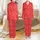 Great Dane Lovers' Stylized White Great Dane Head Profile & Bone All-Over Pattern on Vibrant Red Satin Pajamas Set - 1