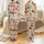 Holiday Enthusiasts' Whimsical Flat Graphic Christmas Donut Pattern: Reindeer, Red, Blue, Yellow Frosted with Sprinkles & Holly Satin Pajamas Set - 1