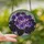 Floral Art Lovers' Glowing Stained Glass Bloomed African Violet Royal Purple Teal Lavender Golden Orange Mosaic Stained Glass Suncatcher - 2