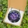 Floral Art Lovers' Glowing Stained Glass Bloomed African Violet Royal Purple Teal Lavender Golden Orange Mosaic Stained Glass Suncatcher - 5