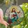 Devotional Art Lovers Luminous Stained Glass Jesus Reading Book, Tiffany Style Floral Mosaic, Jewel Tone Serenity Stained Glass Suncatcher - 1