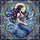 Fantasy Art Lovers' Tiffany Style Stained Glass Mermaid Deep Blue Purple Gold Filigree Ocean Motif Stained Glass Suncatcher - 7