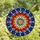 Art Lovers' Glowing Stained Glass Mandala Intricate Radiating Floral Mosaic Red Orange Blue White Stained Glass Suncatcher - 4