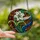 Women's Glowing White Lily Green Pink Copper Stained Glass Art Nouveau Mosaic Stained Glass Suncatcher - 2