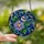 Nature Lovers' Tiffany Style Chickadee Stained Glass Floral Mosaic, Vibrant Purple Blue Green Jewel Tones Stained Glass Suncatcher - 86sljzvlpD