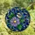 Nature Lovers' Tiffany Style Chickadee Stained Glass Floral Mosaic, Vibrant Purple Blue Green Jewel Tones Stained Glass Suncatcher - AEIJToaKgg